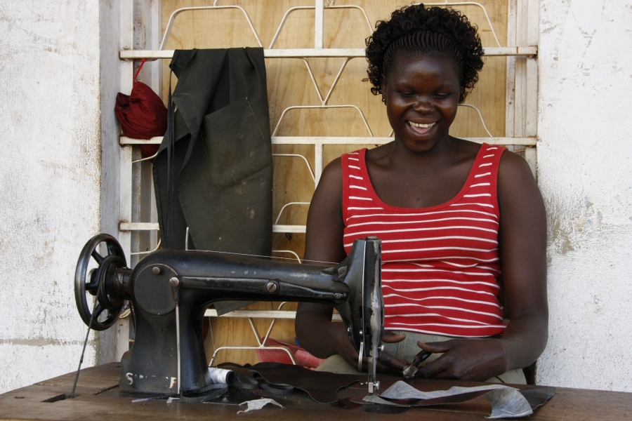 Woman Sewing Uganda - Pete Lewis